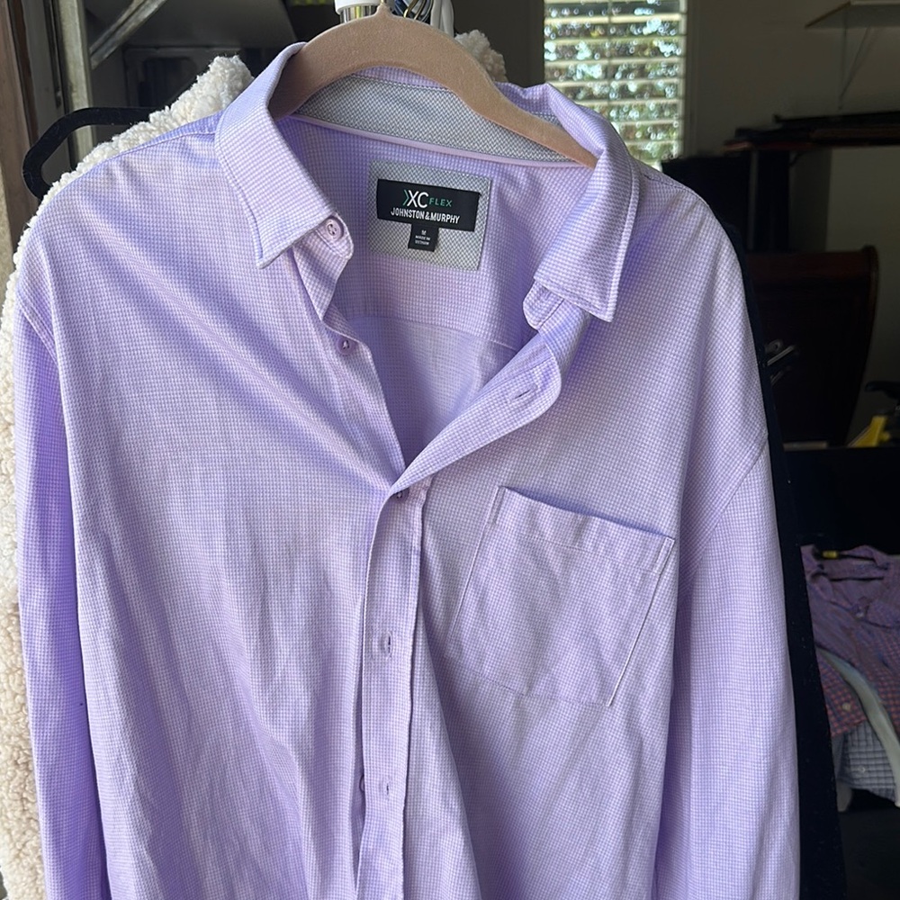 Johnston & Murphy Purple Casual Button Down Shirt